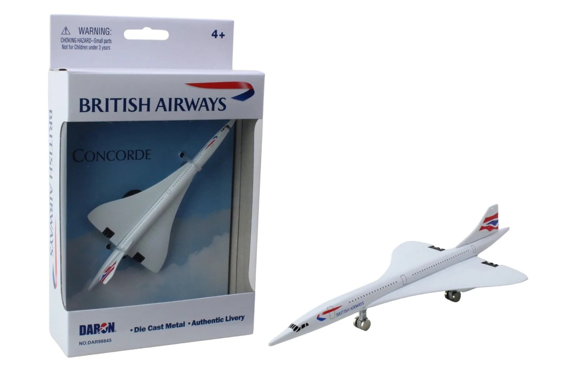 Daron British Airways Concorde Single Plane Toy , White Small | Die-Cast Model for Kids & Collectors — British Airways Concorde
