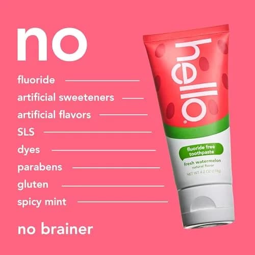 hello Kids Fluoride Free Toothpaste Fresh Watermelon 125ml (4.2 oz) | Removes Plaque, Polishes Teeth thumbnail 8