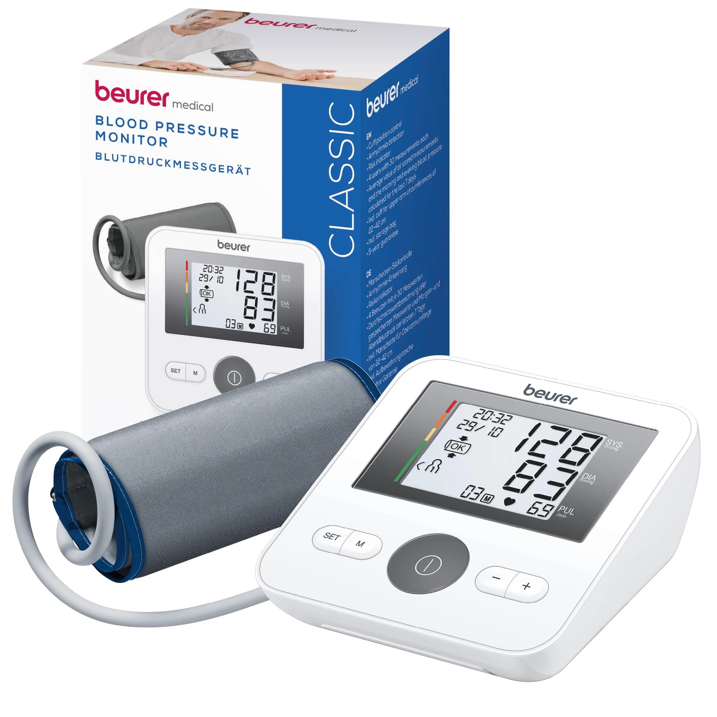 Beurer BM27 Blood Pressure Monitor with Universal Cuff 22-42cm (8.7-16.5") | 4 User Profiles, App Sync - main product image