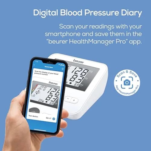 Beurer BM27 Blood Pressure Monitor with Universal Cuff 22-42cm (8.7-16.5") | 4 User Profiles, App Sync thumbnail 5