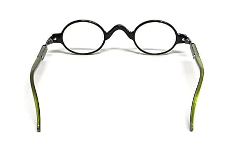Calabria Unisex R314/R501S Metal Vintage Round Reading Glasses – Olive | Classic Professor Style Readers with Retro Frame Design | Eyewear | Magnification 1.00x thumbnail 4