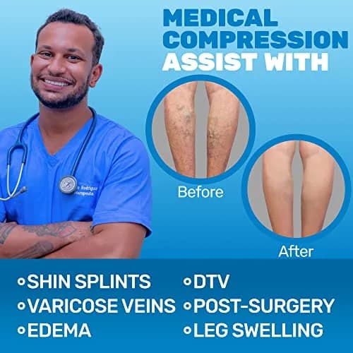 ABSOLUTE SUPPORT Men Opaque Compression Socks 20-30mmHg Navy Medium | Support Varicose Veins & Circulation thumbnail 7