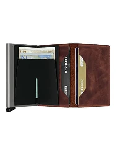 SECRID Vintage Slim Wallet 10.2 cm Brown | RFID Blocking Full Grain Leather Card Holder thumbnail 3