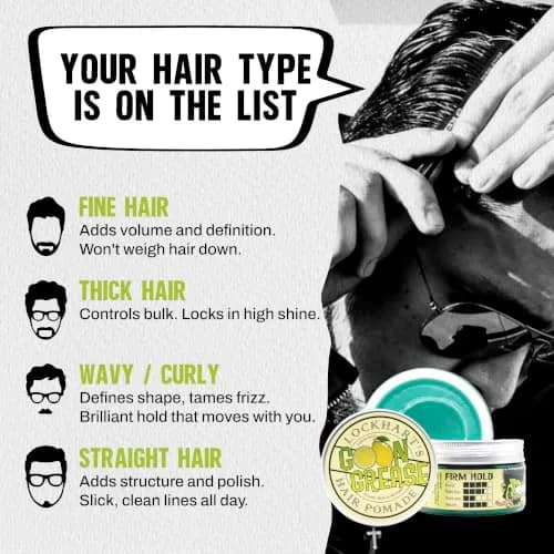 Lockhart's Goon Grease Oil Pomade for Men, Firm Hold, Lemon, 3.4 oz | Classic, Heavy Shine, Reworkable thumbnail 3