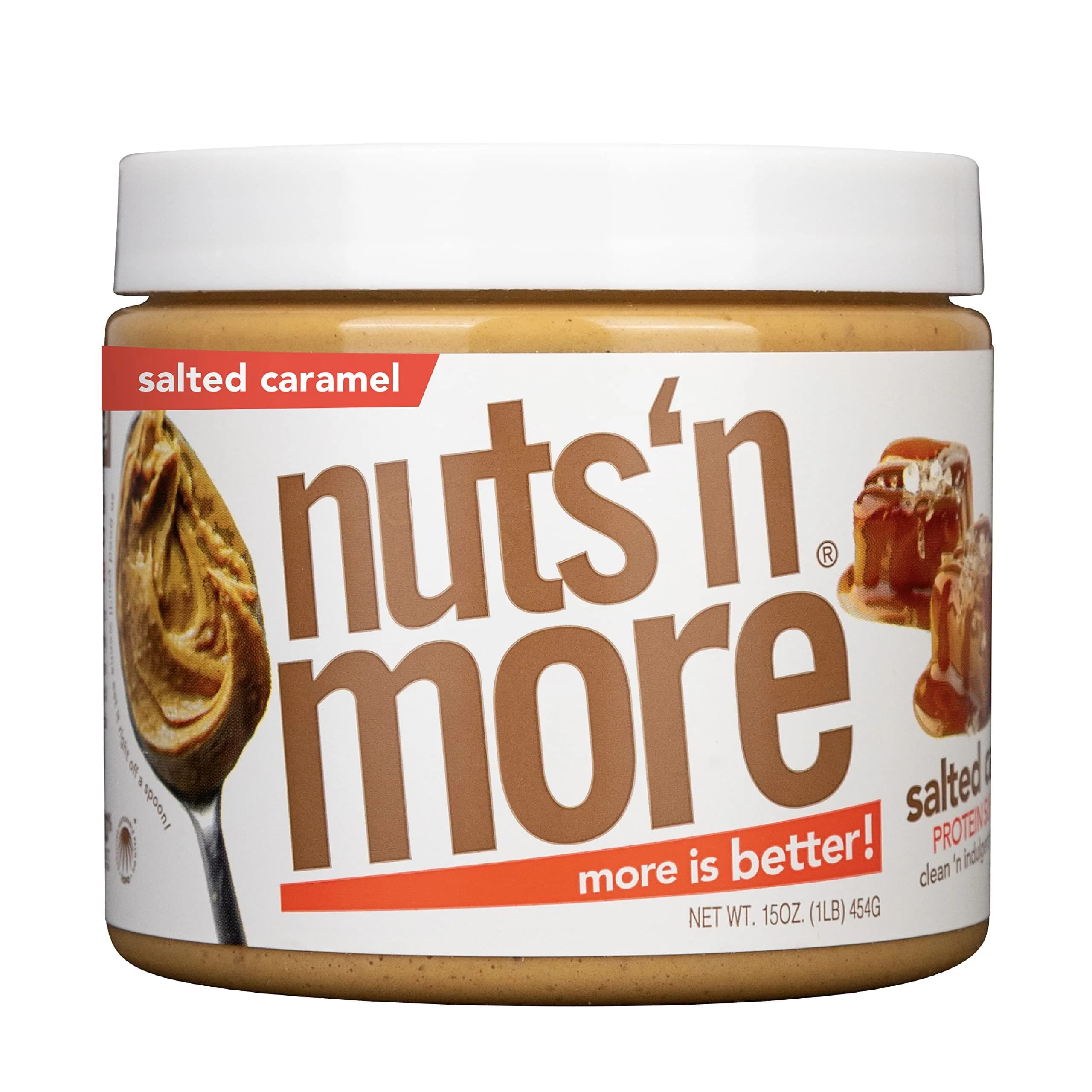 Nuts 'N More Salted Caramel Peanut Butter Spread 15oz | High Protein & Low Sugar