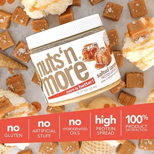 Nuts 'N More Salted Caramel Peanut Butter Spread 15oz | High Protein & Low Sugar thumbnail 4