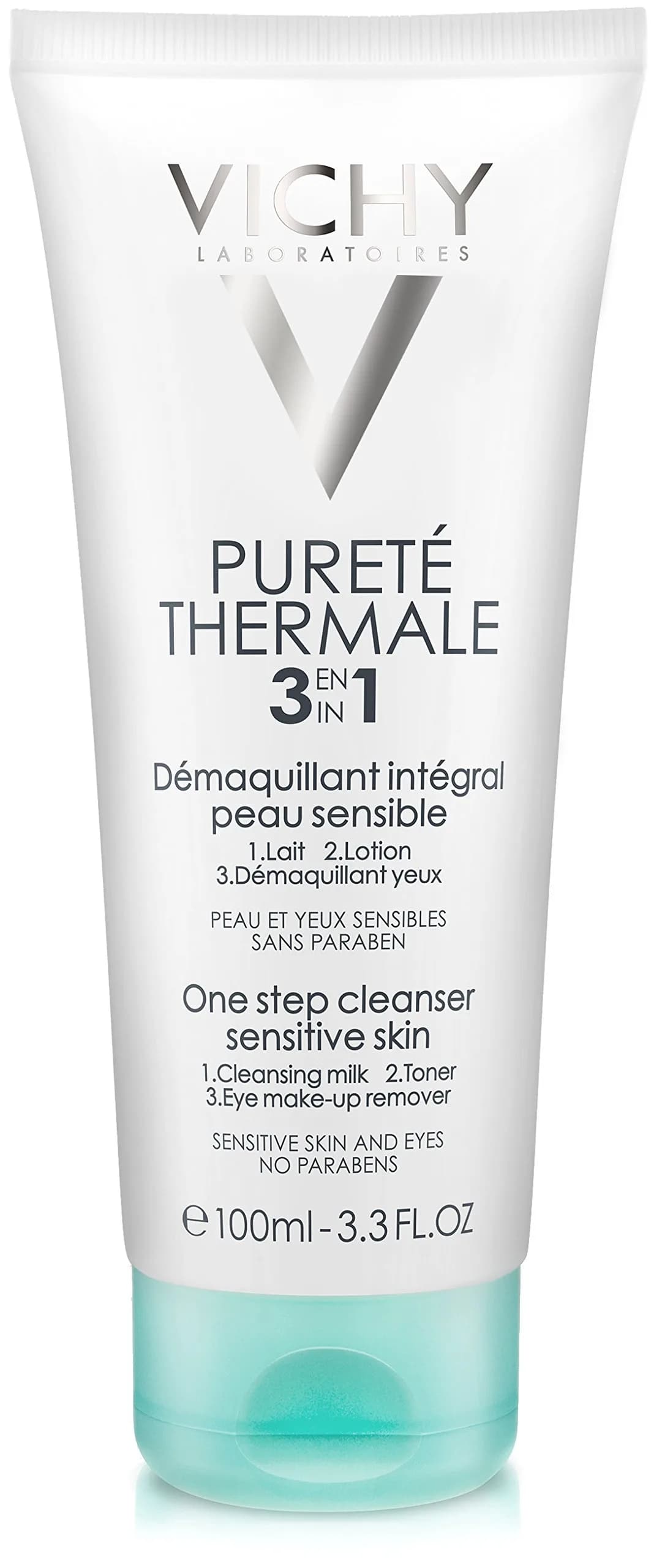 VICHY Pureté Thermale One Step Cleanser for Sensitive Skin - Travel Size 3.3 Fl Oz - main product image