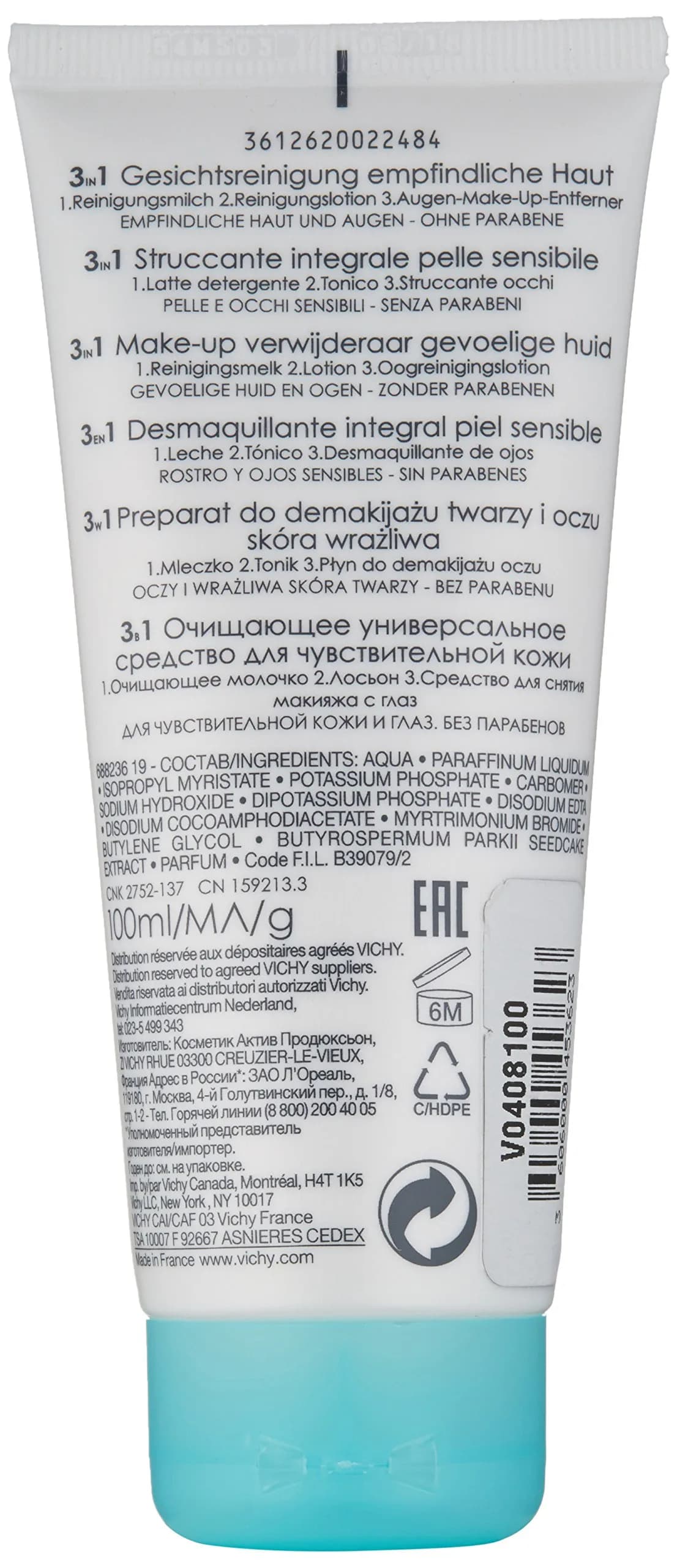 VICHY Pureté Thermale One Step Cleanser for Sensitive Skin - Travel Size 3.3 Fl Oz - view 2