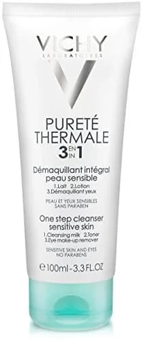 VICHY Pureté Thermale One Step Cleanser for Sensitive Skin 200ml (6.76 Fl Oz) | Gentle 3-in-1 Face Wash & Makeup Remover — 3.3 Fl Oz (Travel Size)