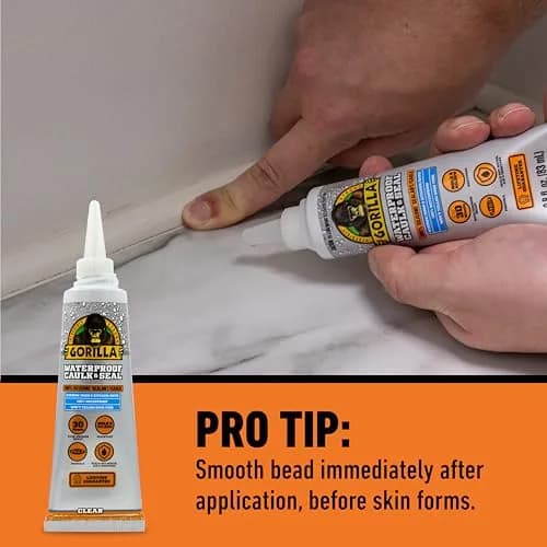 Gorilla Waterproof Caulk & Seal Silicone Sealant 85ml (2.8oz) | Seals Out Water and Moisture thumbnail 4
