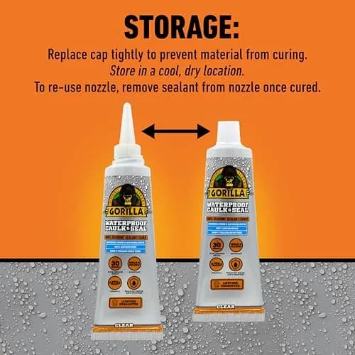 Gorilla Waterproof Caulk & Seal Silicone Sealant 85ml (2.8oz) | Seals Out Water and Moisture thumbnail 5