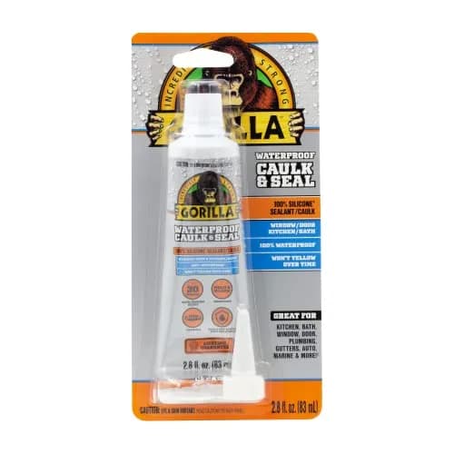 Gorilla Waterproof Caulk & Seal Silicone Sealant 85ml (2.8oz) | Seals Out Water and Moisture thumbnail 1