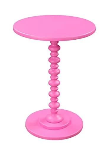 Convenience Concepts Palm Beach Spindle End Table, 17.75" | Pink Finish, Classic Design thumbnail 1