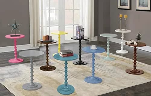 Convenience Concepts Palm Beach Spindle End Table, 17.75" | Pink Finish, Classic Design thumbnail 4