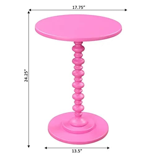 Convenience Concepts Palm Beach Spindle End Table, 17.75" | Pink Finish, Classic Design thumbnail 6