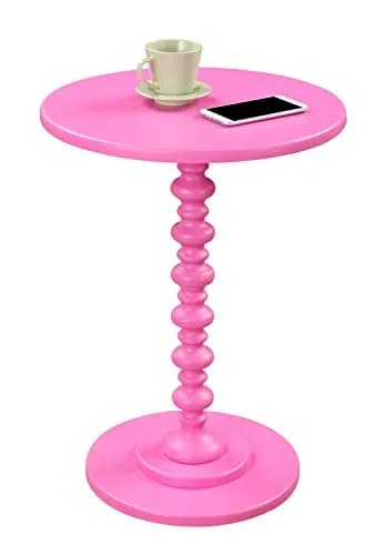 Convenience Concepts Palm Beach Spindle End Table, 17.75" | Pink Finish, Classic Design thumbnail 2