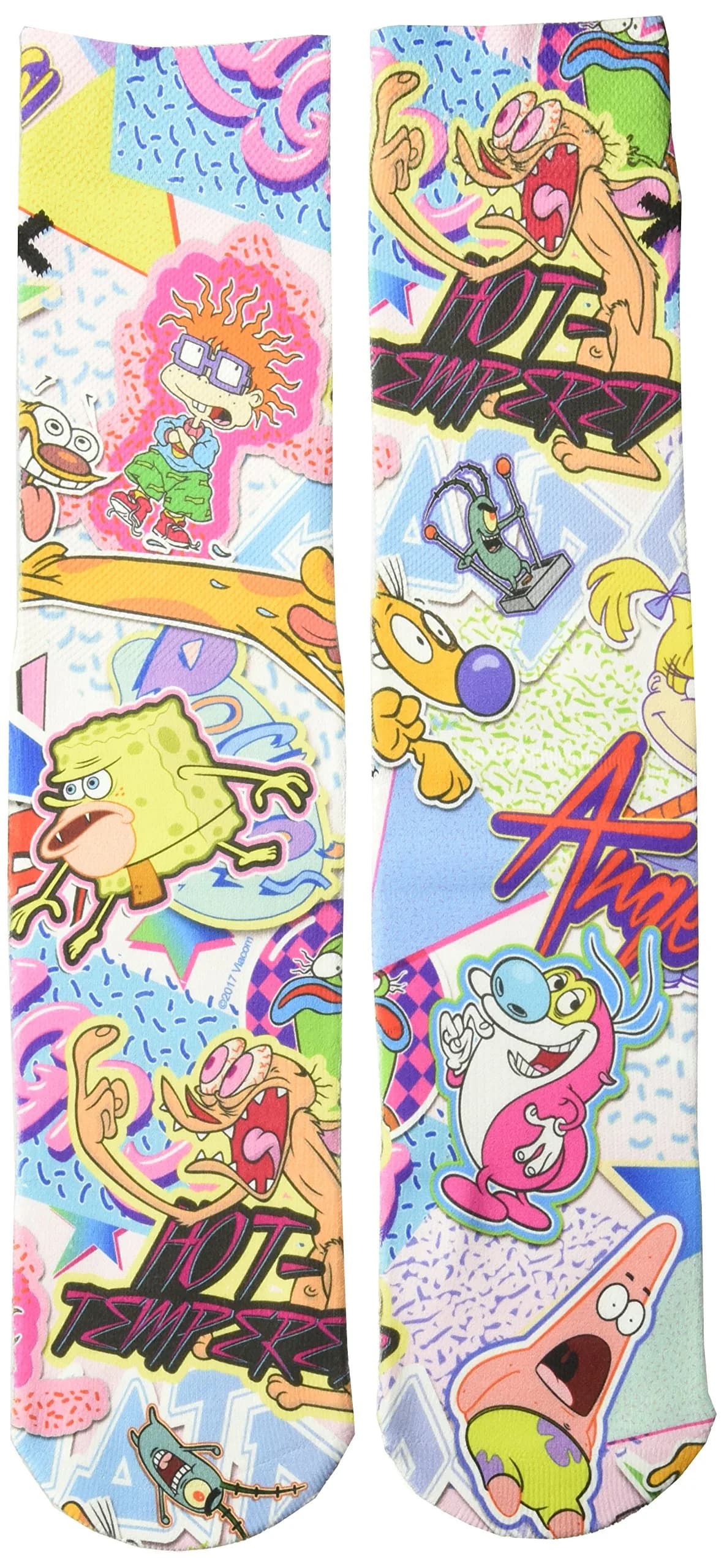 Odd Sox Rocko & Heffer Nickelodeon Cartoon Crew Socks Large | Fan & Collector Favorite — Multi