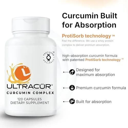 UltraCur Curcumin Complex Supplement - 600 mg Bioavailable Turmeric Capsules for Joint, Muscle & Brain Support, 120 Vegetarian Capsules thumbnail 3