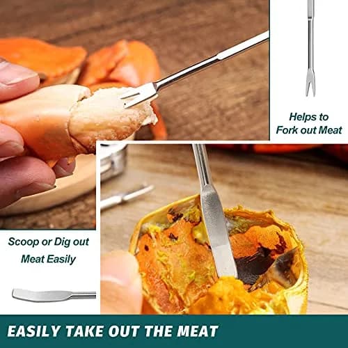 HIWARE Lobster Crackers and Picks Set, 10-Piece Stainless Steel Seafood Tools | Dishwasher Safe thumbnail 6