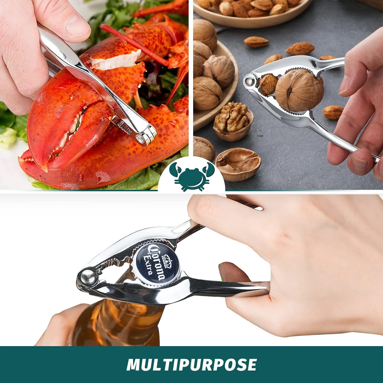 HIWARE Lobster Crackers and Picks Set, 10-Piece Stainless Steel Seafood Tools | Dishwasher Safe - view 7