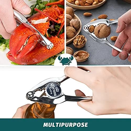 HIWARE Lobster Crackers and Picks Set, 10-Piece Stainless Steel Seafood Tools | Dishwasher Safe thumbnail 7