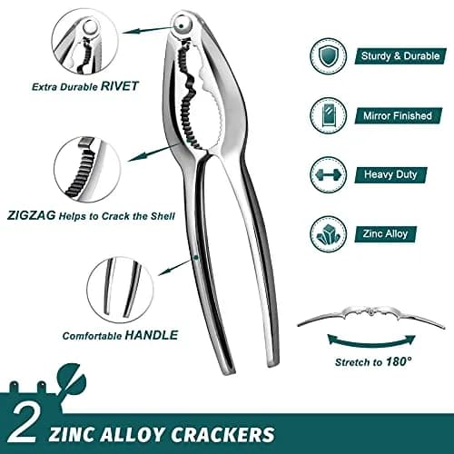HIWARE Lobster Crackers and Picks Set, 10-Piece Stainless Steel Seafood Tools | Dishwasher Safe thumbnail 3