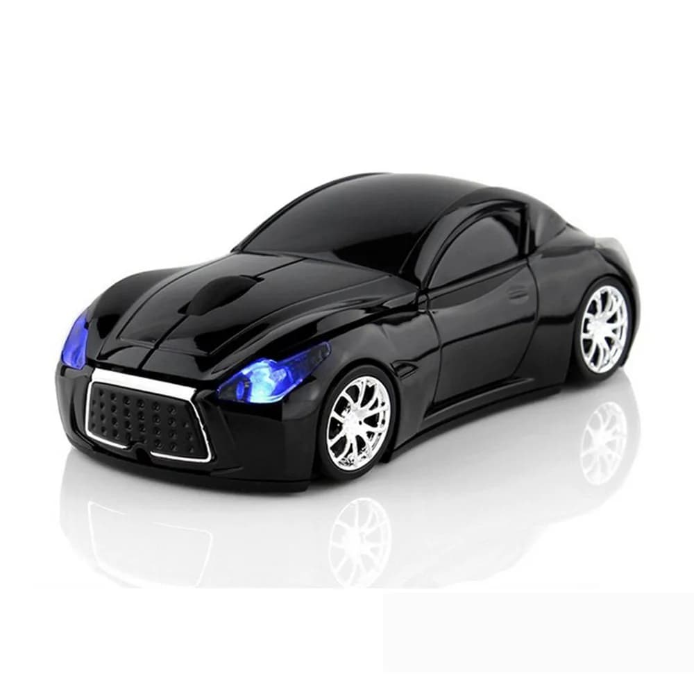 MGbeauty Wireless Car Mouse with USB Receiver, 1600 DPI Optical Sensor, 2.4GHz Wireless, Black | Gaming Mouse for Laptop Windows Mac — Black