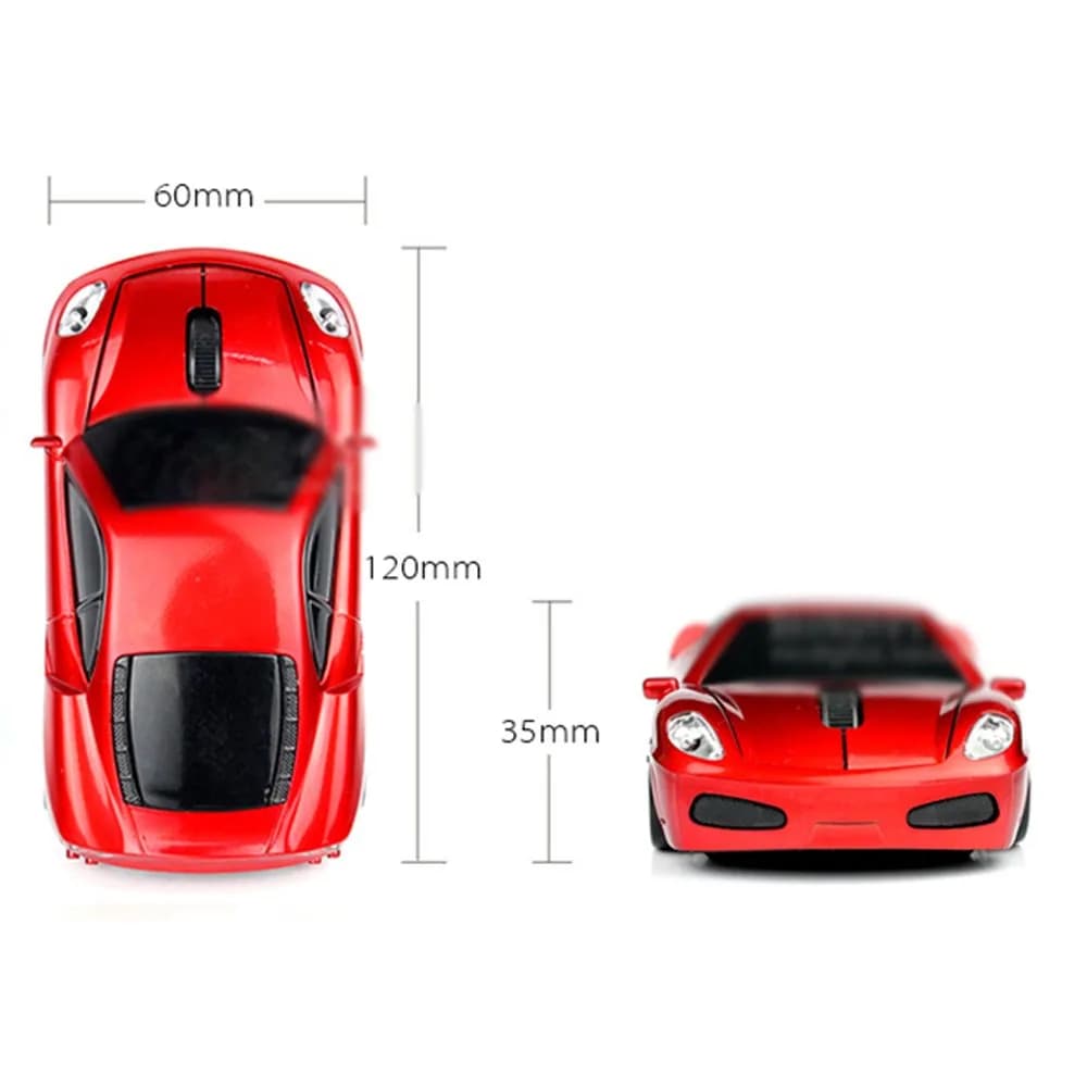 MGbeauty Wireless Mouse Sports Car Shape 120x60x35mm | 1600 DPI, Plug & Play, Compatible with Windows & Mac thumbnail 5