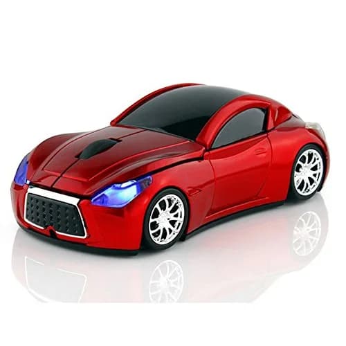 MGbeauty Sports Car Wireless Mouse | 1600 DPI Optical Sensor, 3 Buttons, Red thumbnail 1