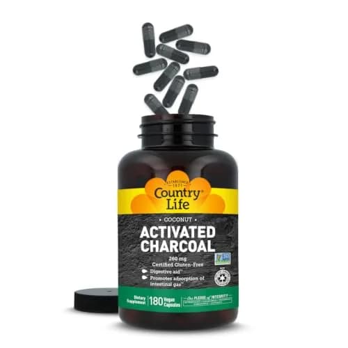 Country Life Coconut Activated Charcoal 260 mg | Vegan Capsules for Digestive Support thumbnail 5