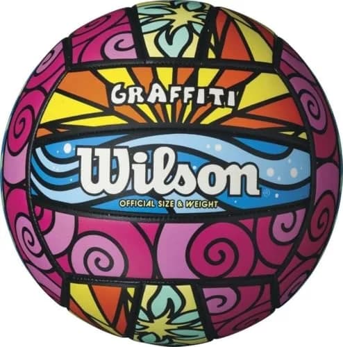 Wilson Graffiti Volleyball Pink/Blue/Yellow 1 Pack | Official Size 5 Indoor Match Play thumbnail 1
