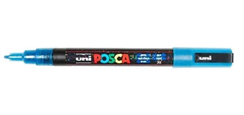 posca Glitter Paint Markers Fine Tip 0.9-1.3mm | Water-Based Glitter Blue for Art & Craft thumbnail 1