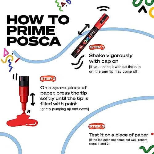 posca Glitter Paint Marker Fine Tip 0.9-1.3mm | Water-Based, Non-Toxic, Vibrant Orange Glitter thumbnail 2