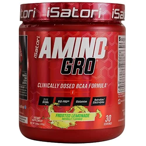 iSatori Amino-GRO BCAA Powder Frosted Lemonade Flavor | Clinically Dosed 2:1:1 Formula for Muscle Recovery & Performance thumbnail 1