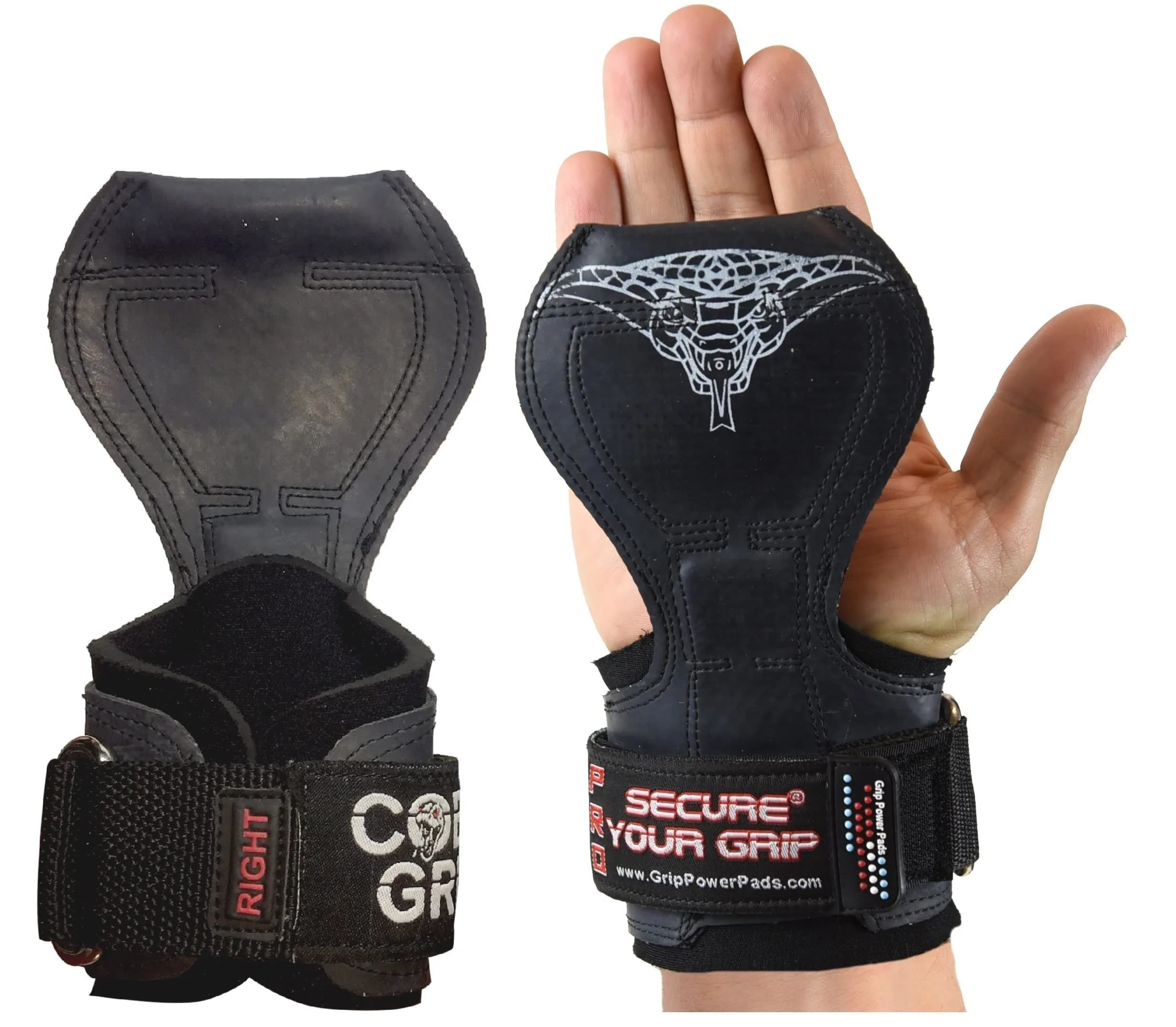 Cobra Grips FIT Pink Camo Rubber Weight Lifting Gloves with Wrist Wraps - 6mm Neoprene Padded, Unisex Adult (4.25-7.0" Wrist) — A PRO Black Rubber / 5.5 - 8.75"