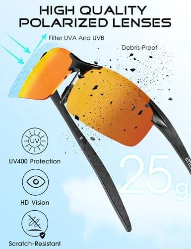 ATTCL Polarized Sunglasses Men Al-Mg Metal UV400 | Lightweight, Anti-Glare Vision Protection thumbnail 4