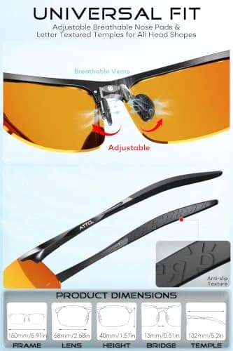 ATTCL Polarized Sunglasses Men Al-Mg Metal UV400 | Lightweight, Anti-Glare Vision Protection thumbnail 7