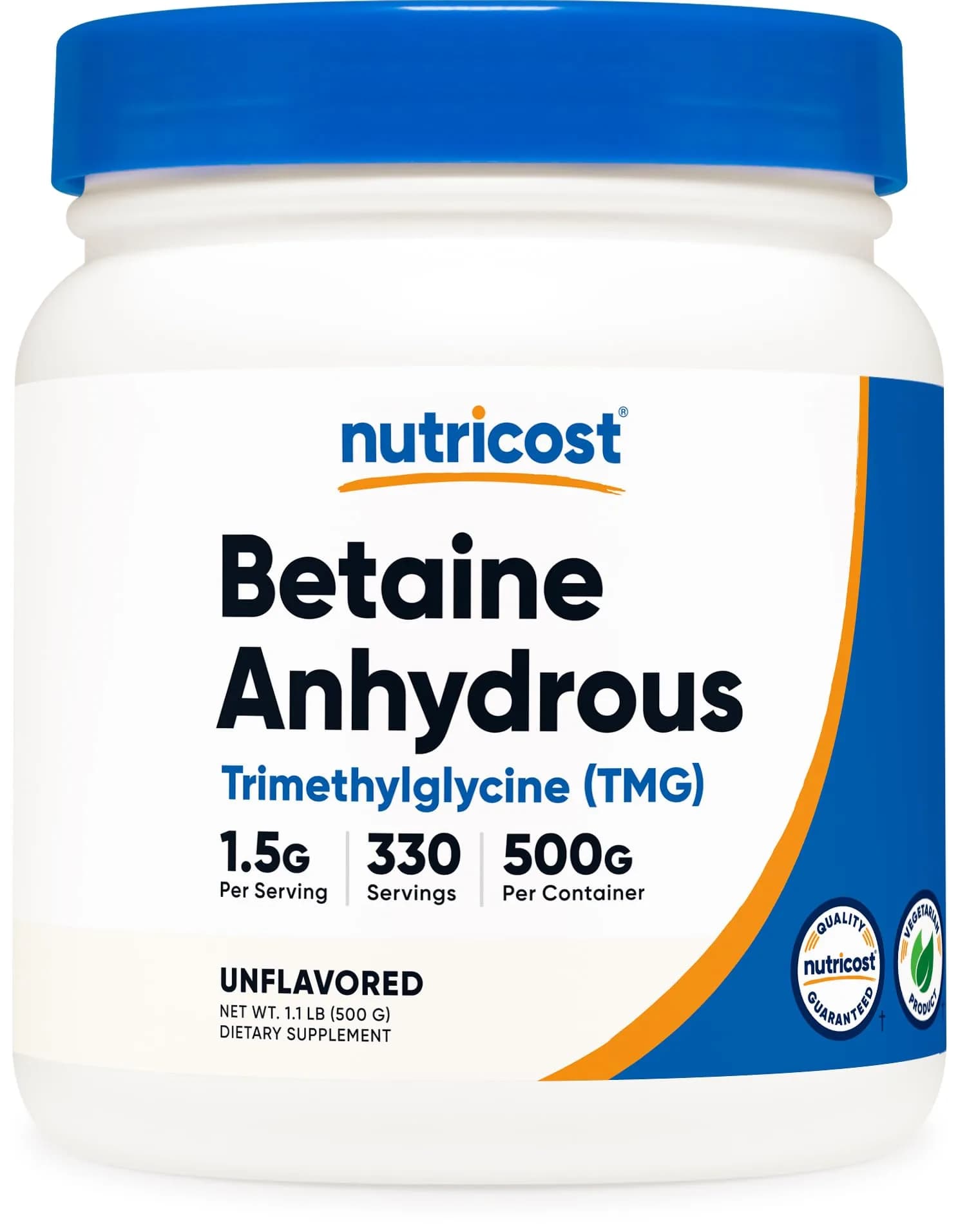 Nutricost Betaine Anhydrous Trimethylglycine (TMG) Powder 500g | Vegetarian, Non-GMO, Gluten Free