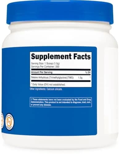 Nutricost Betaine Anhydrous Trimethylglycine (TMG) Powder 500g | Vegetarian, Non-GMO, Gluten Free thumbnail 5
