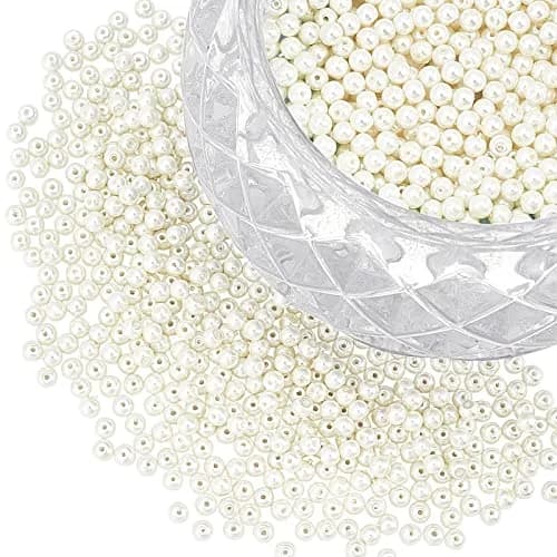 PH PandaHall 4mm Pearl Beads 1000 pcs Cream White | Smooth Satin Luster Jewelry Spacer Beads thumbnail 8