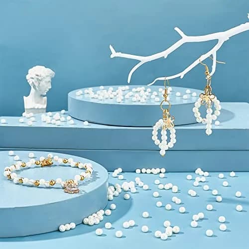 PH PandaHall 4mm Pearl Beads 1000 pcs Cream White | Smooth Satin Luster Jewelry Spacer Beads thumbnail 3