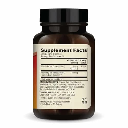 Dr. Mercola Vitamins D3 and K2, 30 Capsules | Supports Heart & Bone Health, 5000 IU thumbnail 2