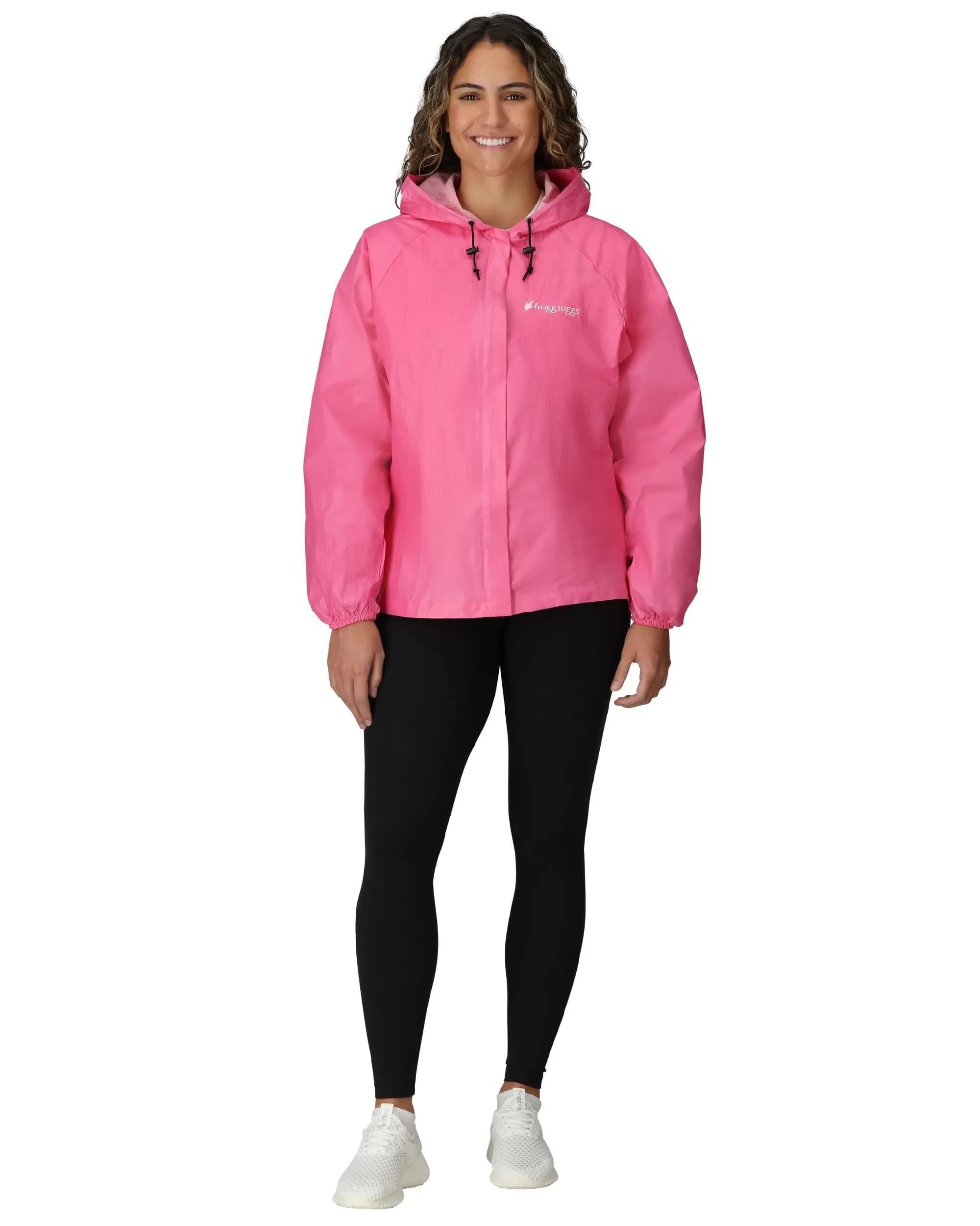 FROGG TOGGS Women's Ultra-Lite2 Waterproof Breathable Rain Jacket, Pink, X-Large | Lightweight, Breathable & Packable