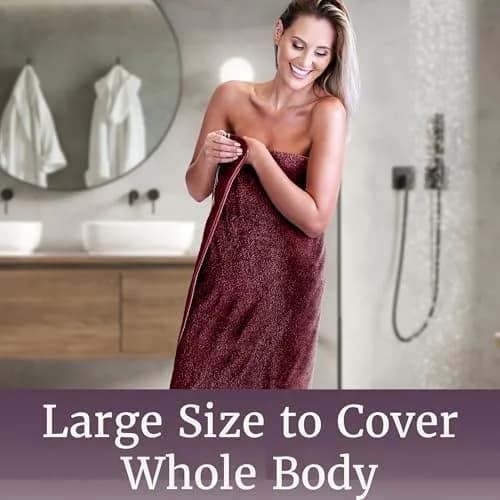 Lavish Home Bathroom Towels Set, 8-Piece, Burgundy | Spa-Quality Cotton, Quick-Dry, Soft thumbnail 6