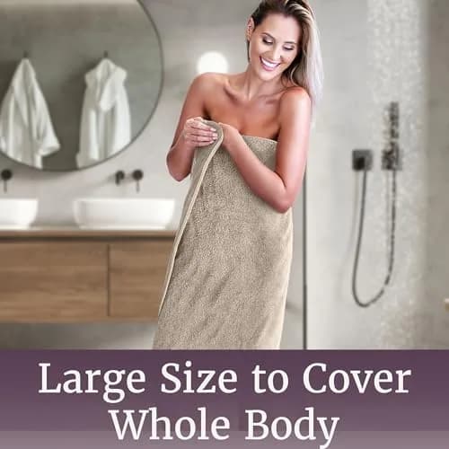 Lavish Home Bathroom Towels Set, 8-Piece, Taupe | Plush 575 GSM Cotton for Spa & Home Use thumbnail 6