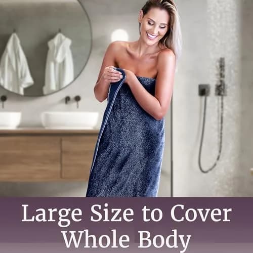 Lavish Home Bathroom Towels Set, 8-Piece Navy | Plush 575 GSM Cotton for Spa & Daily Use thumbnail 6