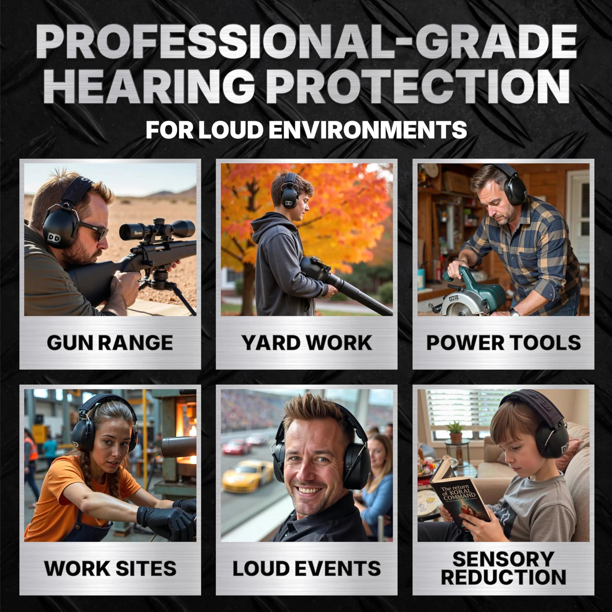 DECIBEL DEFENSE Professional Safety Ear Muffs 37dB NRR | Highest Rated & Most Comfortable Hearing Protection for Shooting & Industrial Use - view 7
