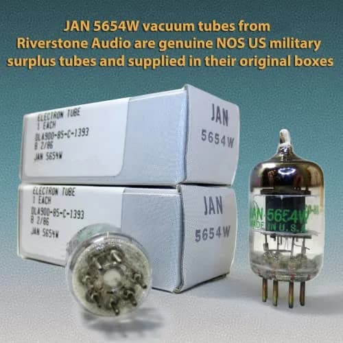 Riverstone Audio Tested/Matched Pair (2 Tubes) 7-Pin JAN 5654W Vacuum Tubes - Platinum Grade Upgrade for 6AK5 / 6J1 / EF95 thumbnail 6
