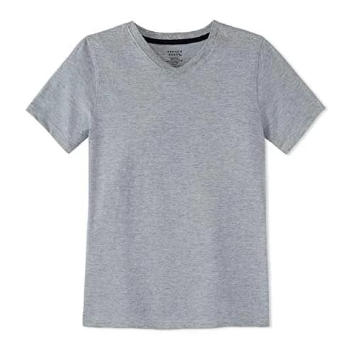 French Toast Boys' Short Sleeve V-Neck T-Shirt, Heather Grey, 3T | Breathable Cotton for Active Kids thumbnail 1