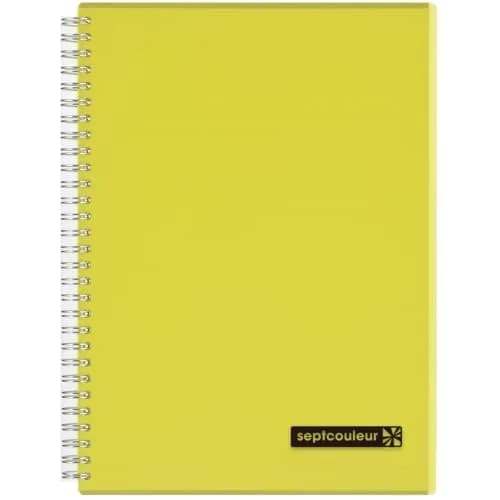 Maruman Septcouleur Spiral Notebook 160 Pages B5 College Ruled Yellow | Colorful Rainbow Cover, Japanese Quality thumbnail 1